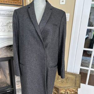 Grey Façonnable Minimalist wool coat.